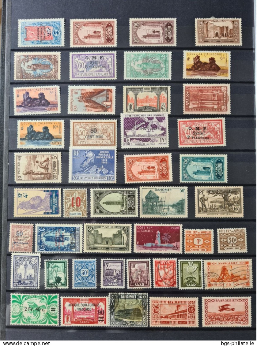 Collection de timbres de colonies Françaises neufs  sans gomme et quelques oblitérés.