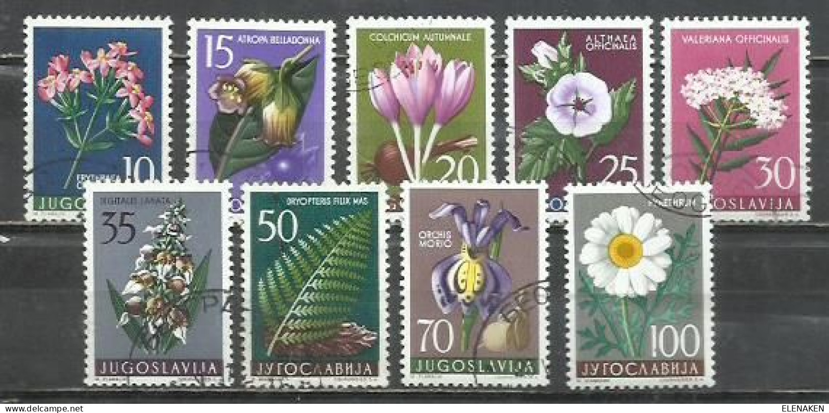 2559- YUGOSLAVIA JUGOSLAVIA 1957 SERIE COMPLETA FLORES NATURALEZA 1714/1722 13,50€ - Oblitérés