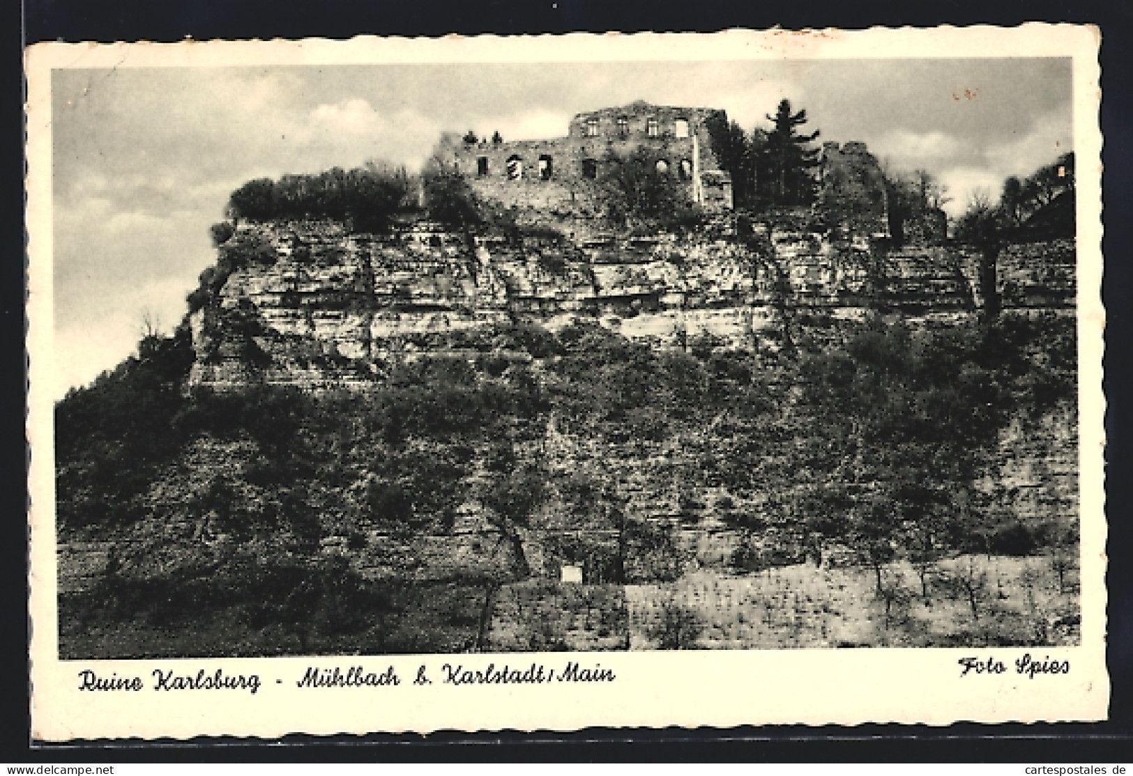 AK Mühlbach B. Karlstadt, Blick Auf Die Ruine Der Karlsburg  - Karlstadt