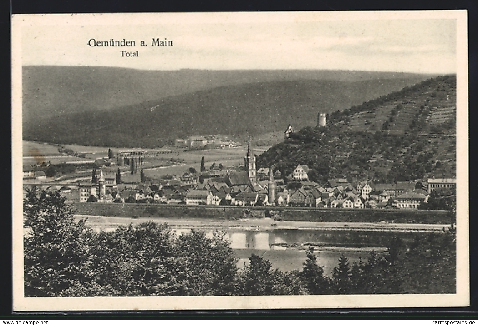 AK Gemünden / Main, Panorama Vom Hügel Aus  - Gemuenden