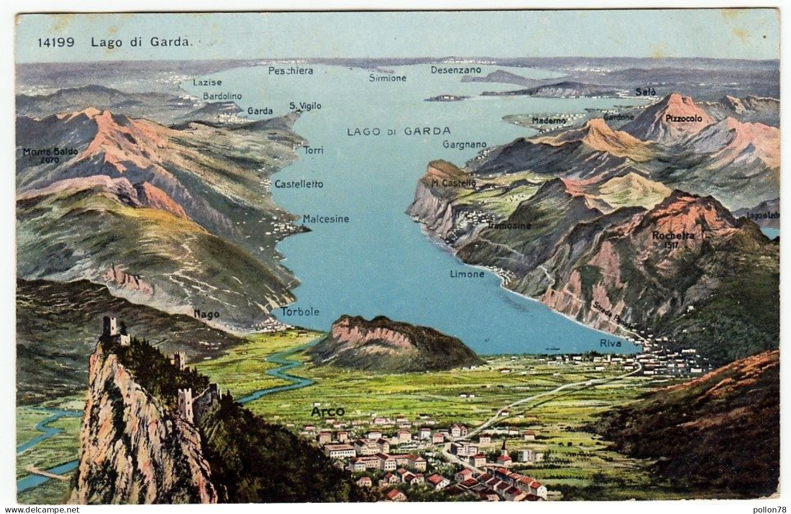 LAGO DI GARDA - RIVA, TORBOLE, LIMONE, MALCESINE, GARGNANO, Ecc. - BRESCIA - VERONA - TRENTO - 1930 - Vedi Retro - F.p. - Brescia