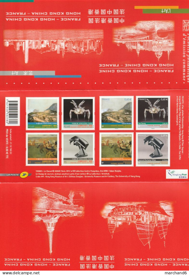 2012 France Chine Pochette Souvenir N°41 émissions Communes Art N°4650/4653 Et 1581/1584 Neuf ** - Other & Unclassified