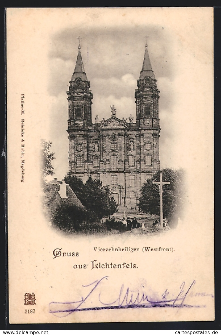 AK Lichtenfels / Main, Westfront Der Kirche Vierzehnheiligen  - Lichtenfels