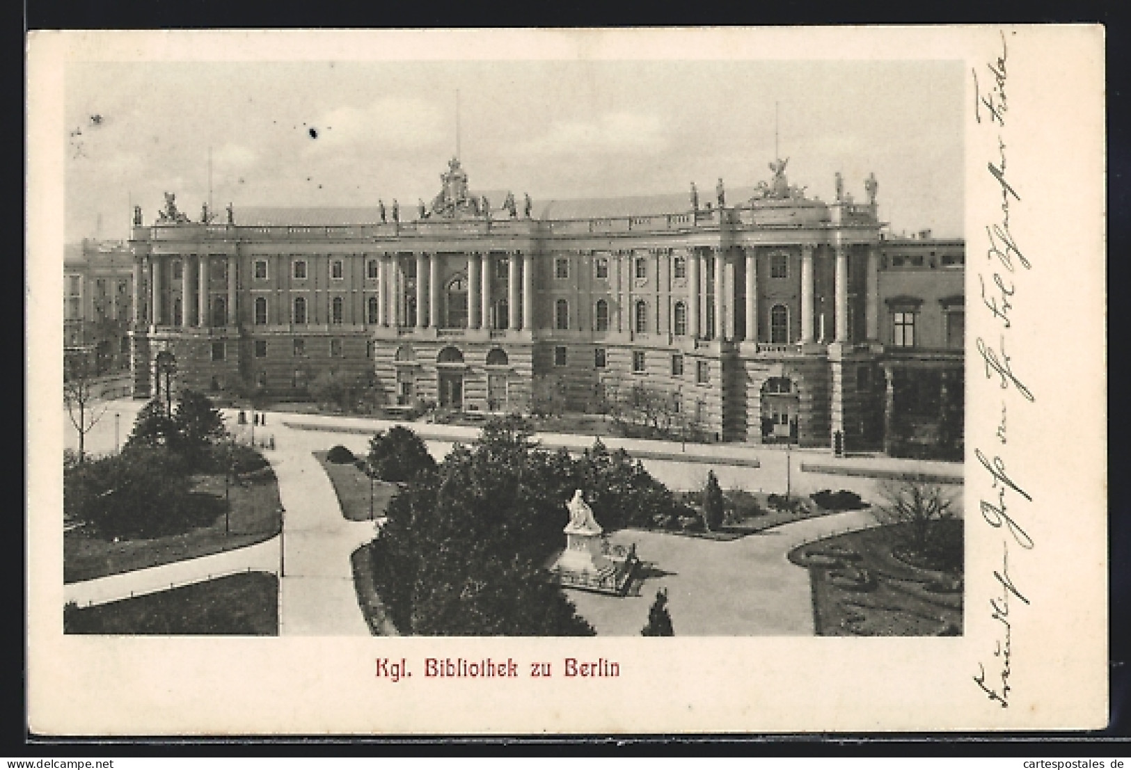 AK Berlin, Opernplatz, Königliche Bibliothek Mit Denkmal  - Mitte