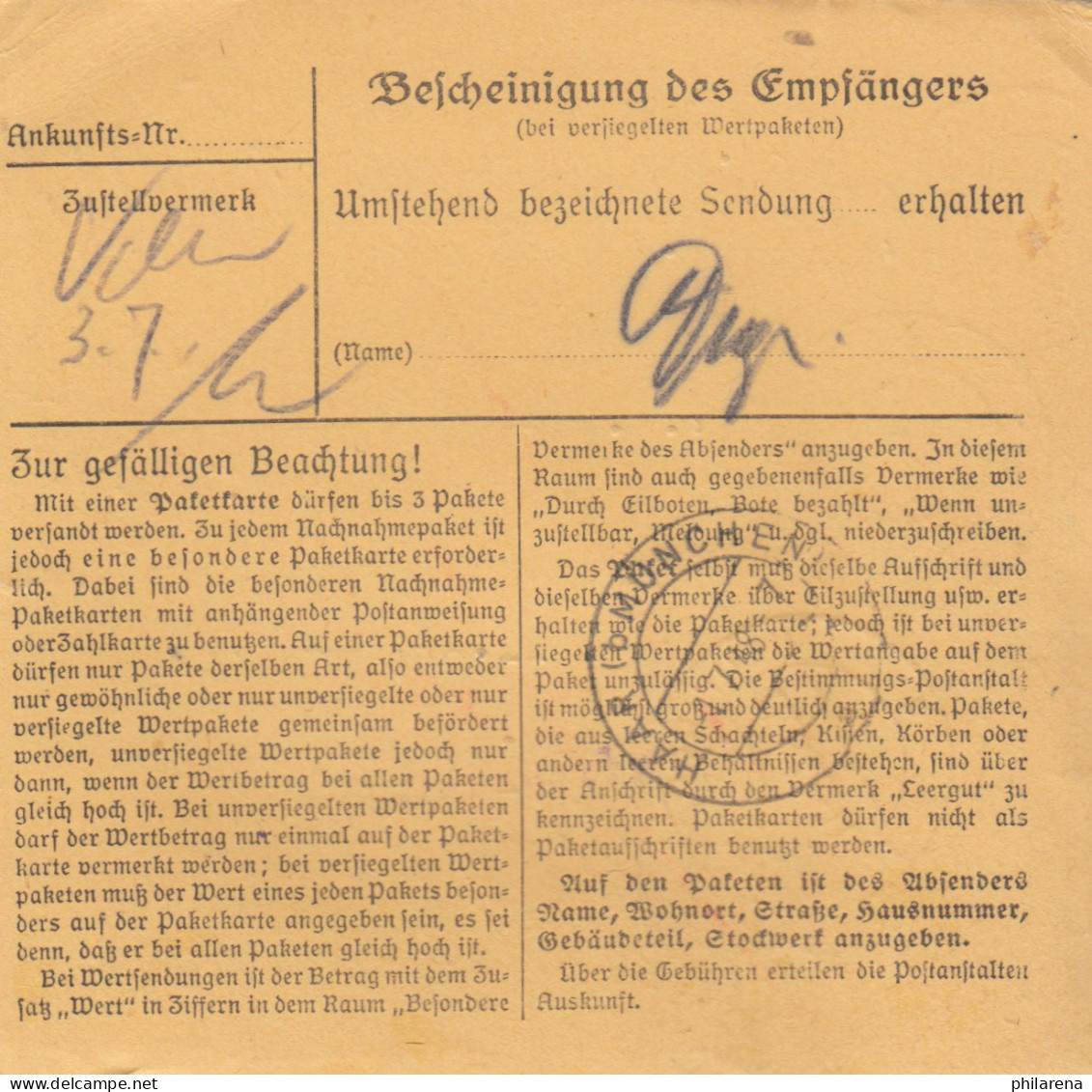 BiZone Paketkarte 1948 Neukirchen, Wertkarte, Selbstbucher, Sehlbach + Steinhoff - Cartas & Documentos