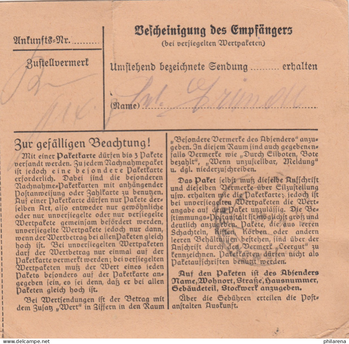 BiZone Paketkarte 1948: Neuburg Donau Nach Haar, Heilanstalt - Briefe U. Dokumente