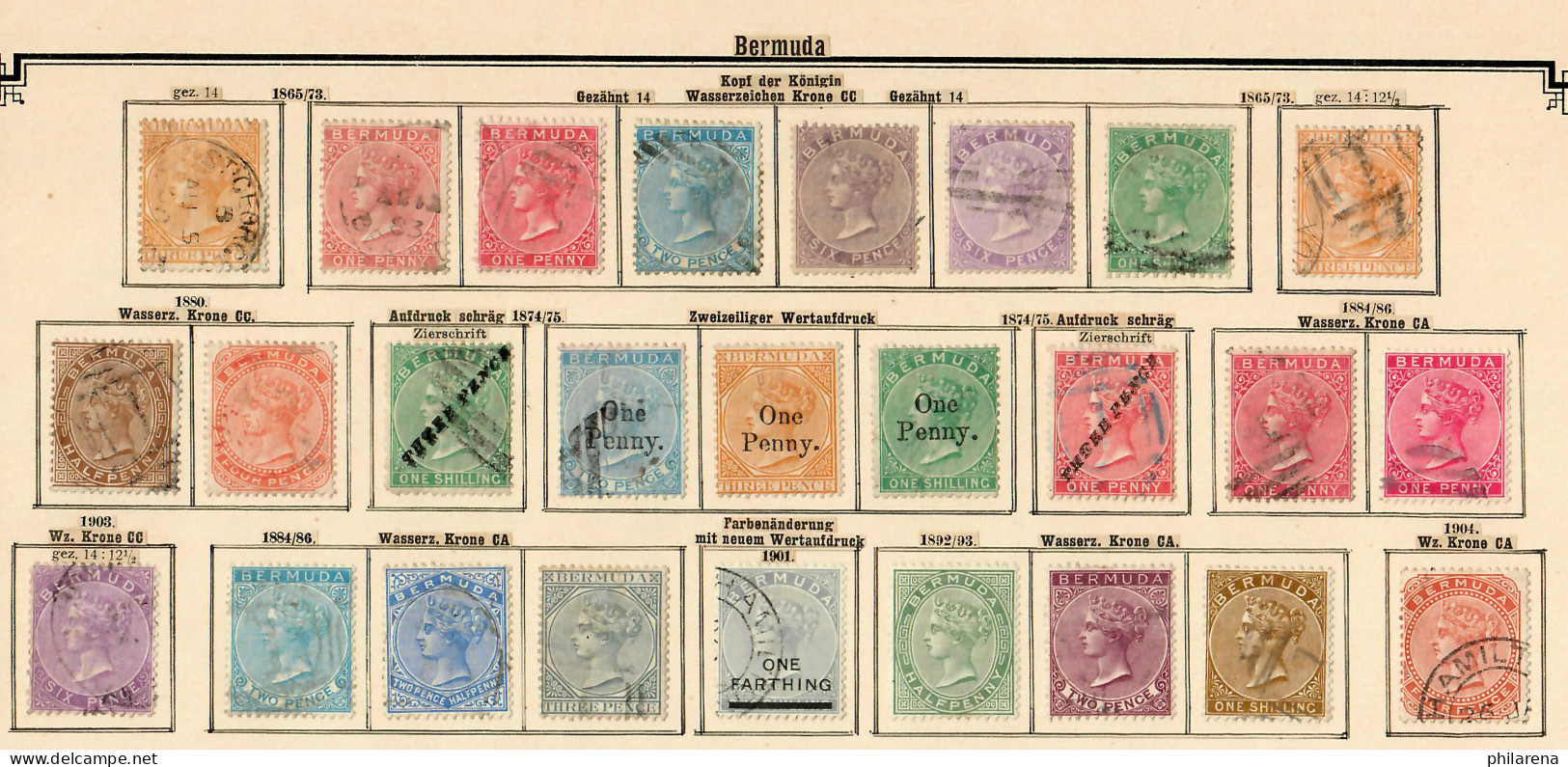 Bermuda 1865-1906: Nearly Complete Stamp Collection Incl. Rare #6-10  */o - Bermudes