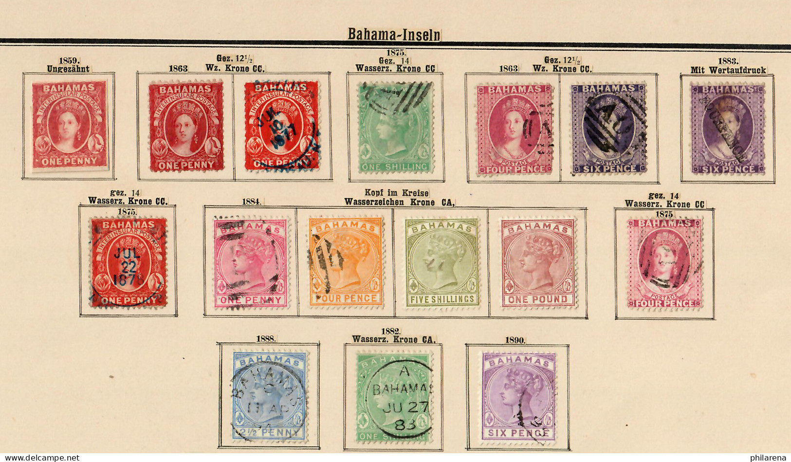 Bahama Islands 1859-1902, Nearly Complete Stamp Collection */o - Bahamas (1973-...)