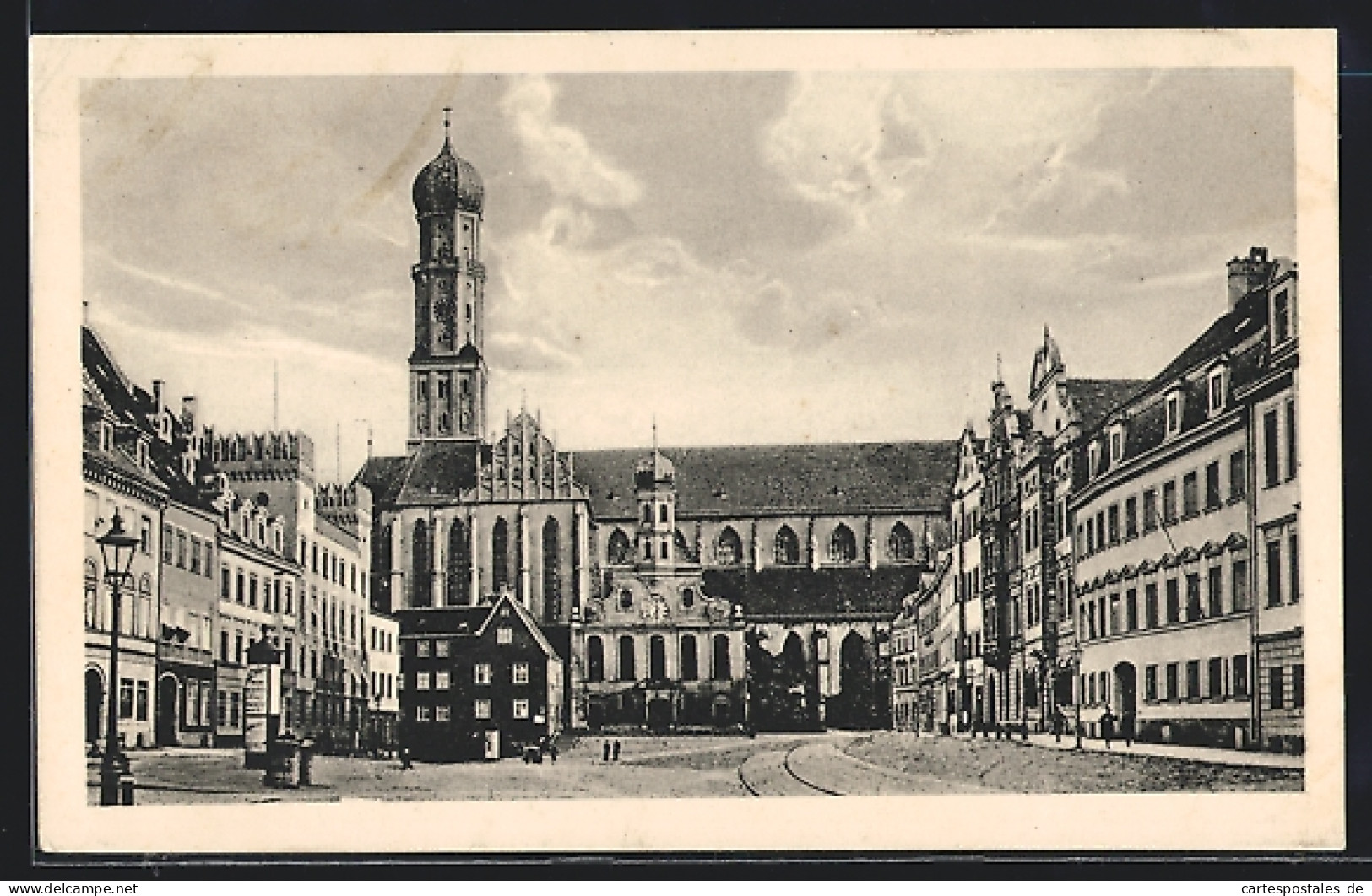 AK Augsburg, Litfasssäule Vor Den St. Ulrichskirchen  - Augsburg