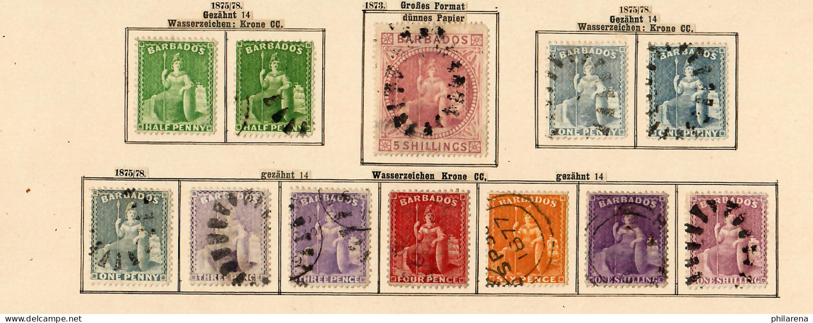 Barbados 1852-1907: Nearly Complete Stamp Collection, Incl. Stempelmarken, */o - Barbades (1966-...)