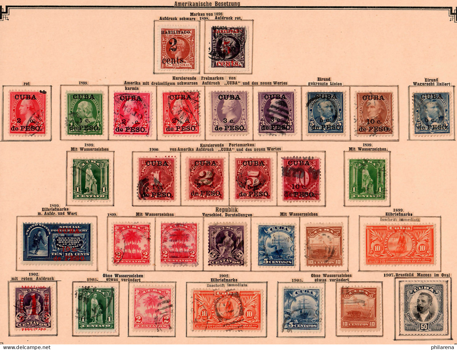 1873-1907 Stamp Collection: Nearly Complete, Also American Occupation, */o - Sonstige & Ohne Zuordnung