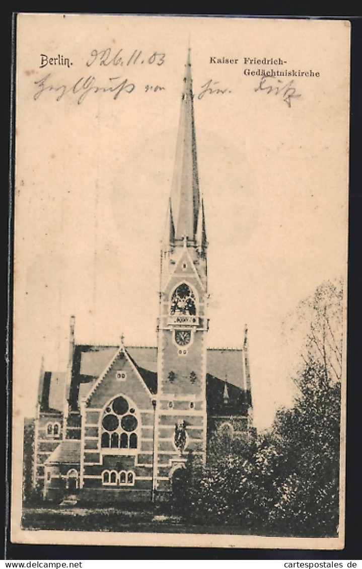 AK Berlin-Tiergarten, Kaiser-Friedrich-Gedächntniskirche  - Tiergarten