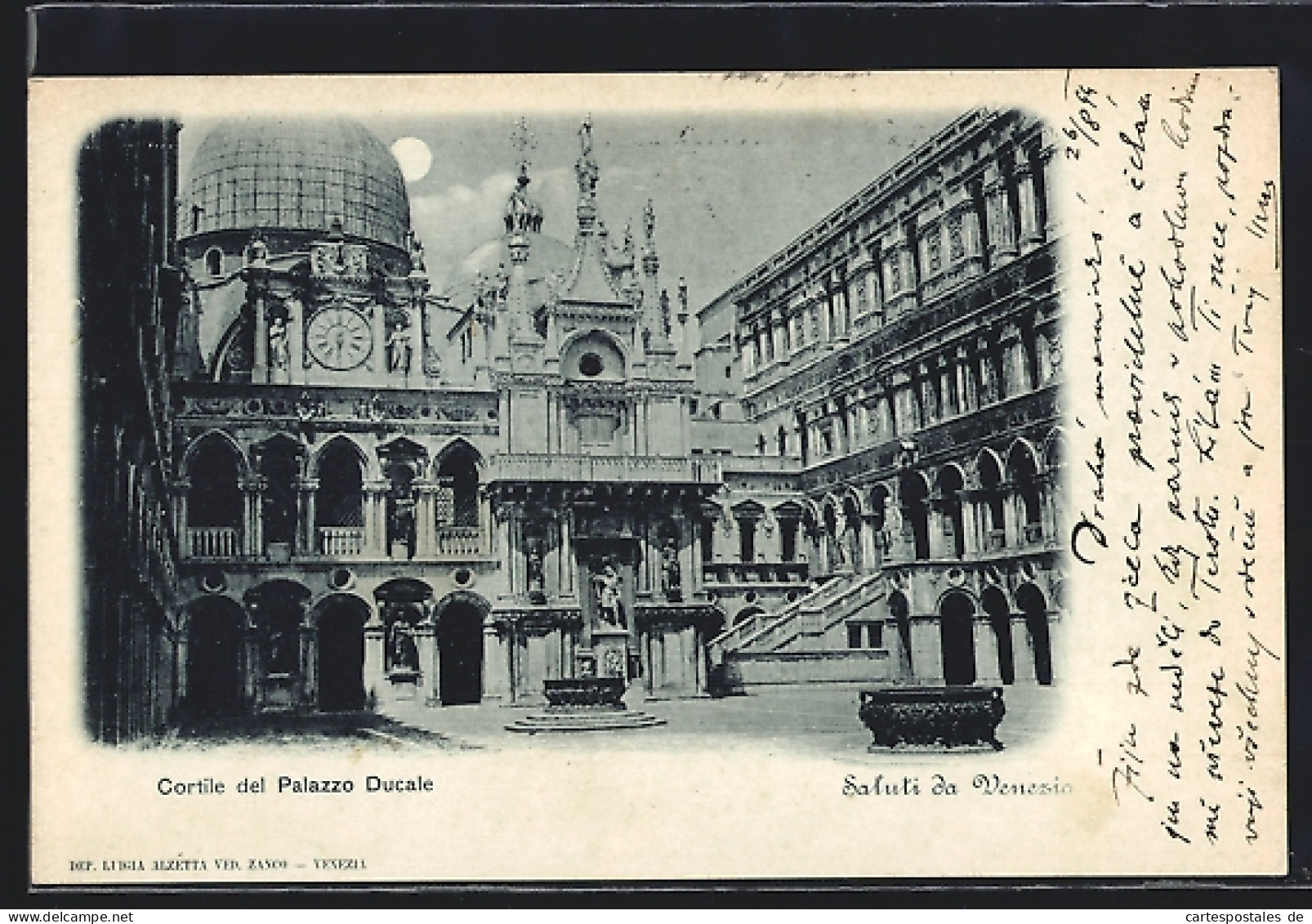 Cartolina Venezia, Cortile Del Palazzo Ducale  - Venezia (Venedig)