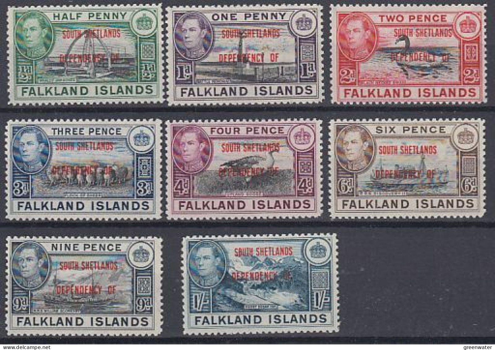 Falkland Islands Dependencies (FID) South Shetlands 1944 8v ** Mnh (59813) - Südgeorgien