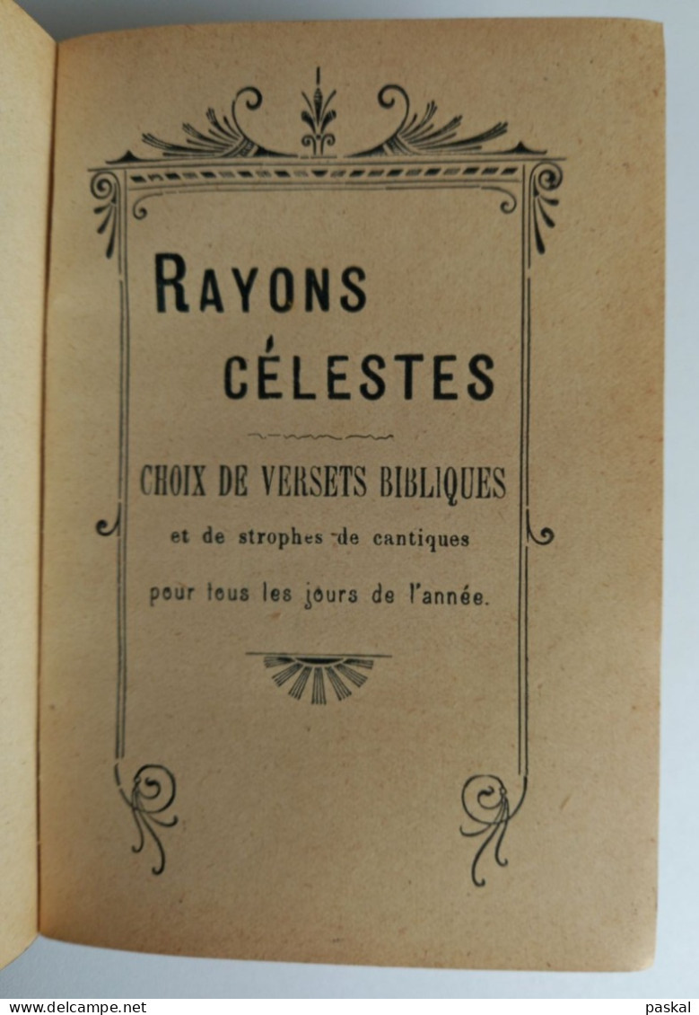 Rayons Célestes, Choix De Versets Bibliques - 1901-1940