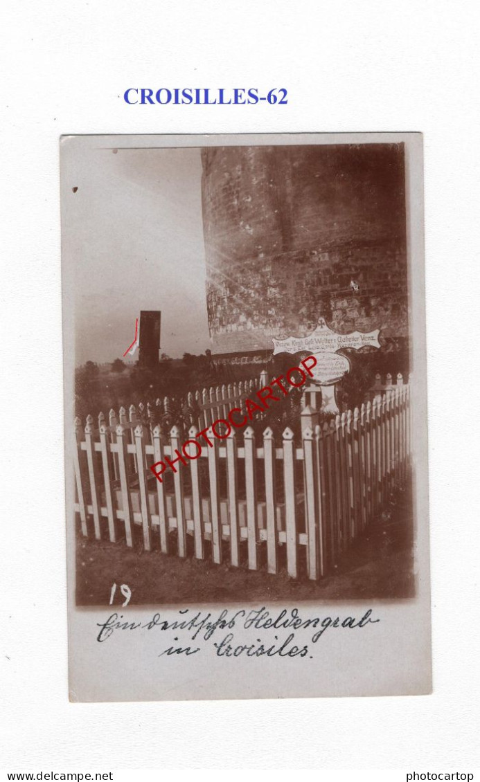 CROISILLES-62-Tombe Allemande-CARTE PHOTO Allemande-GUERRE 14-18-1 WK-MILITARIA- - War Cemeteries