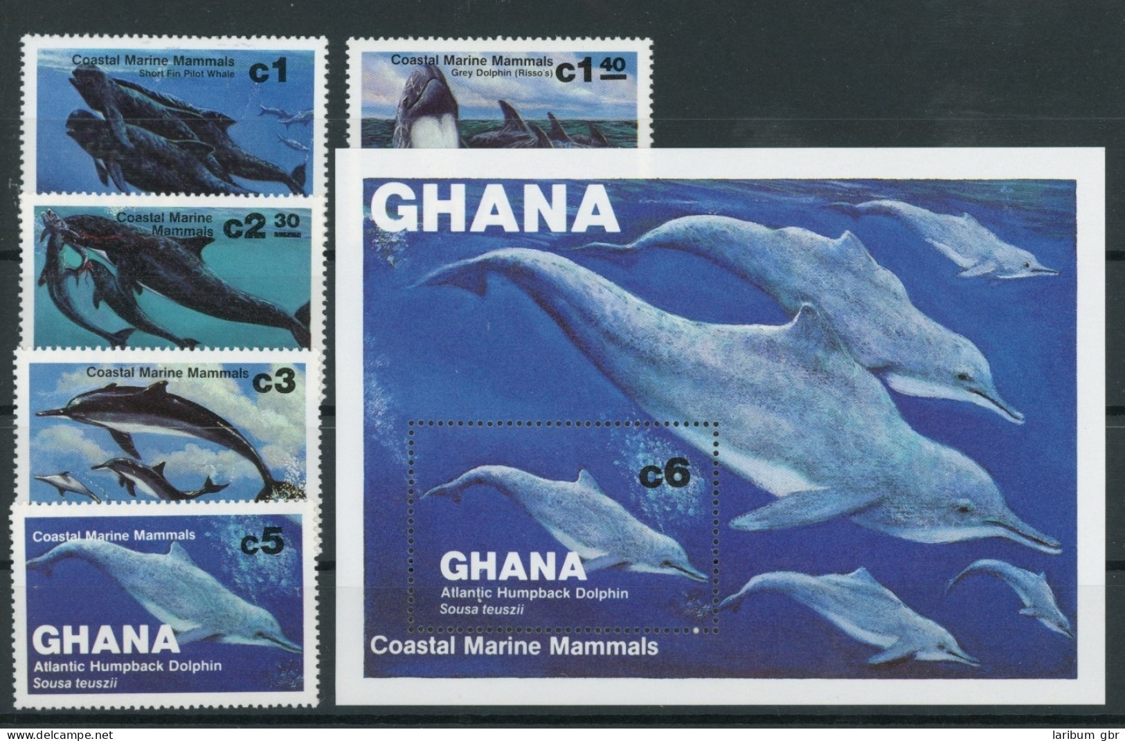 Ghana 977-981, Block 100 Postfrisch Delphine #JK869 - Ghana (1957-...)