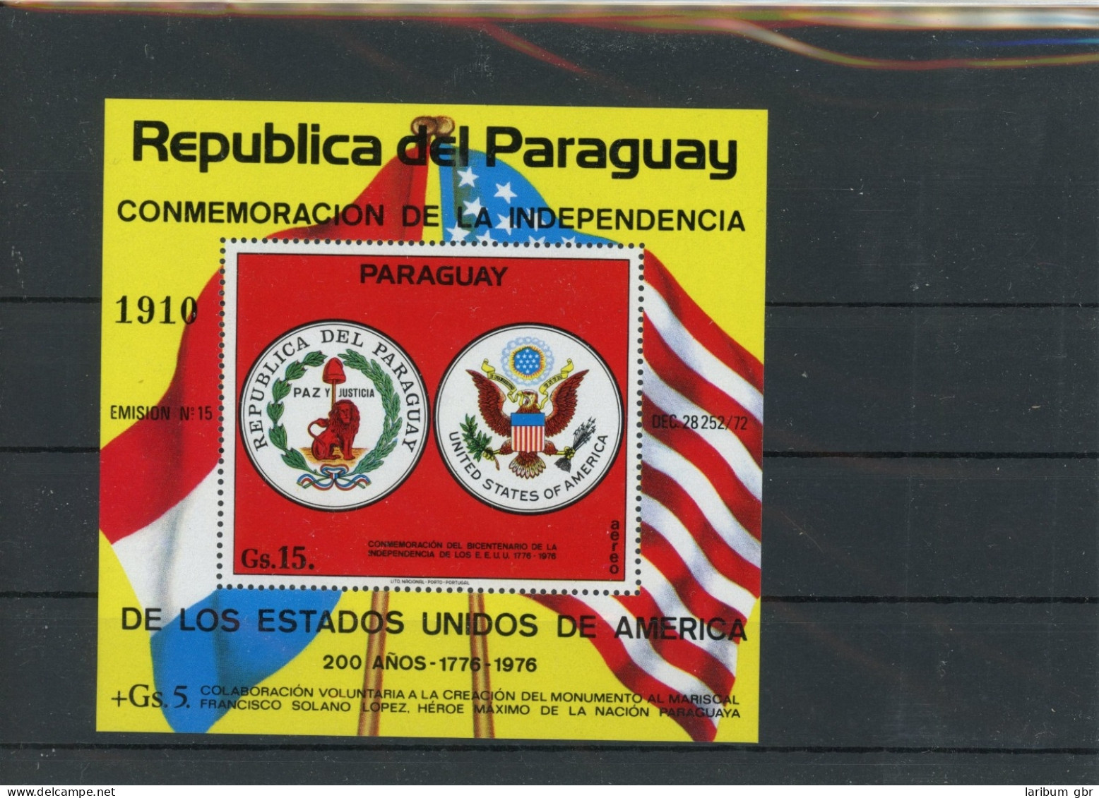 Paraguay Block 262 Postfrisch Unabhängigkeit #JK873 - Paraguay