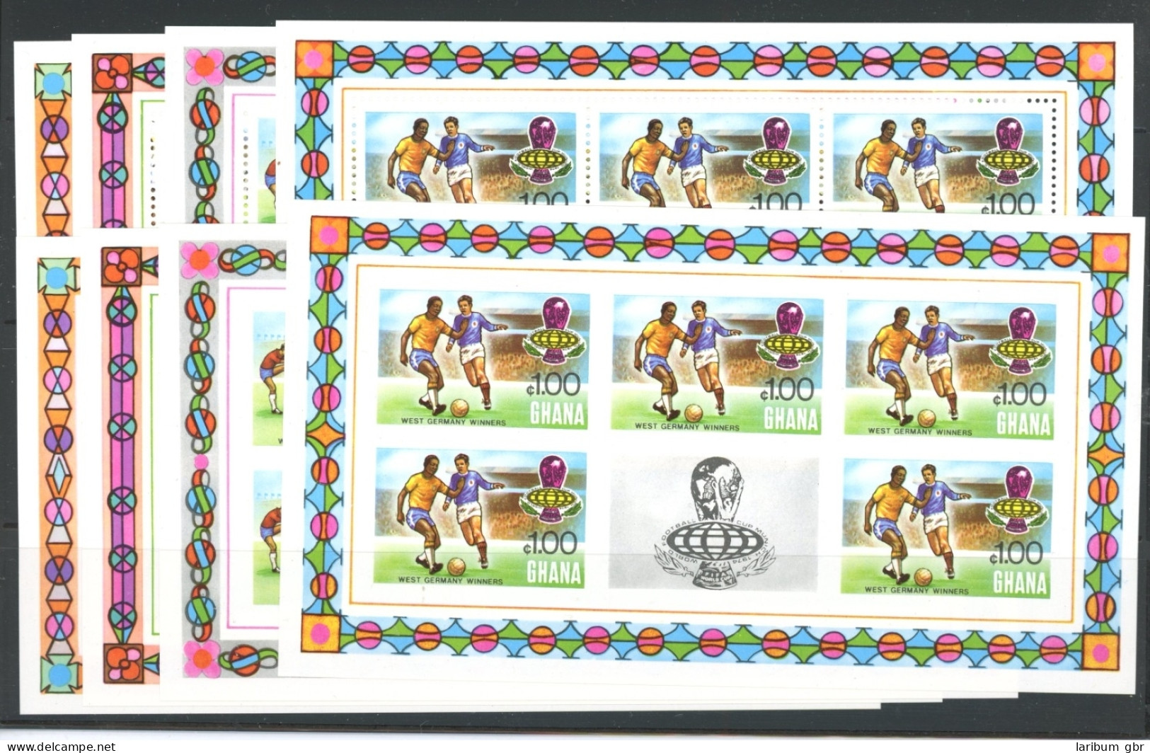 Ghana Kleinbogen 581-584 B+C Postfrisch Fußball #JK570 - Ghana (1957-...)