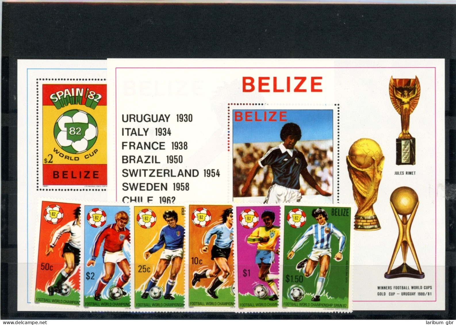 Belize 614-619, Block 45-46 Postfrisch Fußball #JL302 - Belize (1973-...)