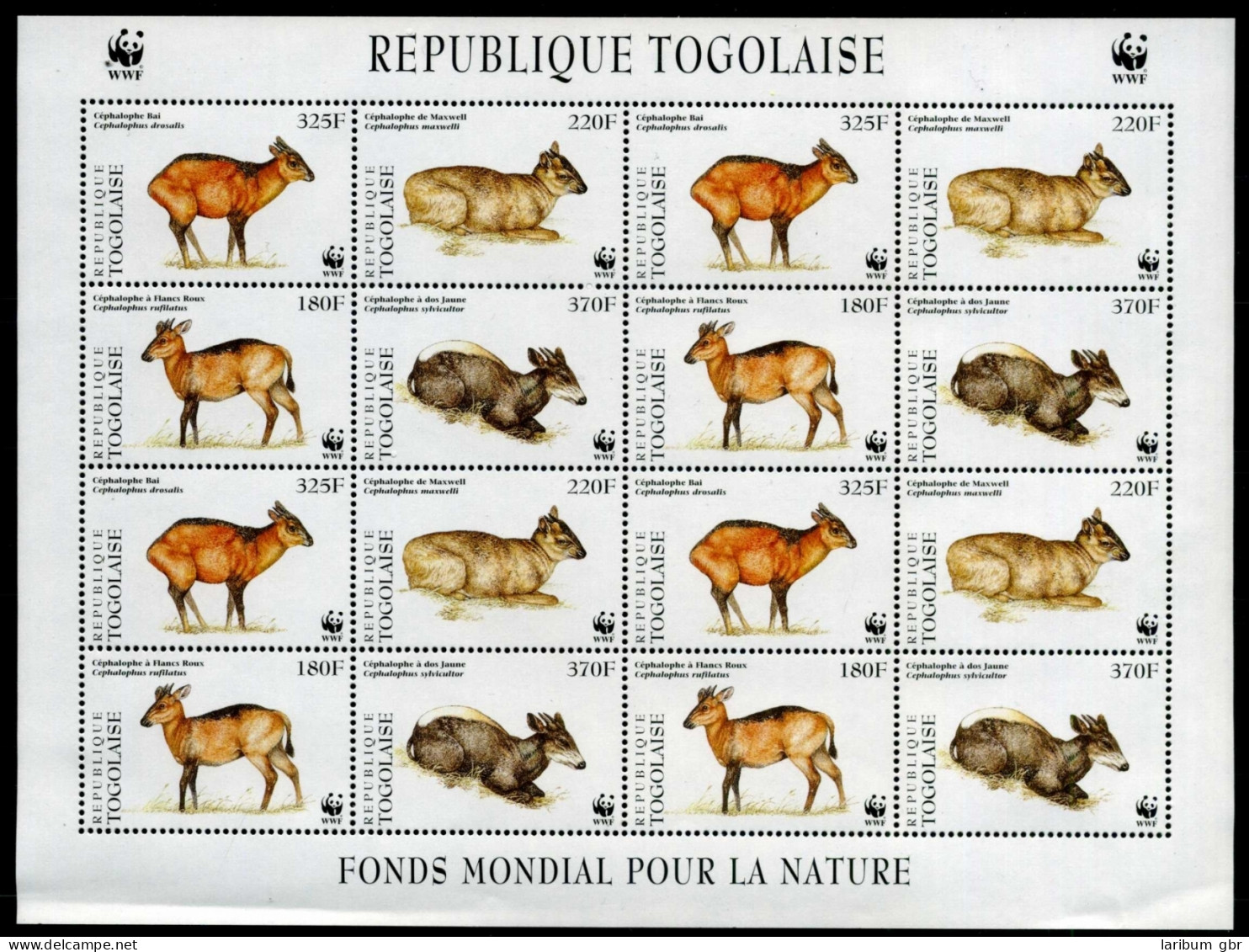 Togo KB 2456-2459 Postfrisch Wildtiere WWF #HX356 - Togo (1960-...)