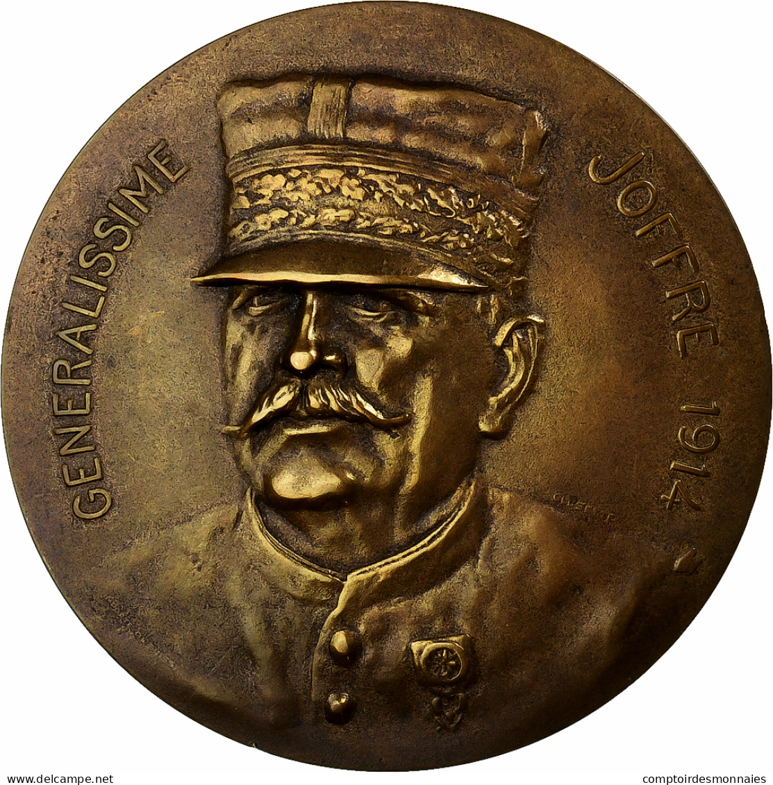 France, Médaille, Généralissime Joffre, 1914, Bronze, Glusette, SUP - Other & Unclassified