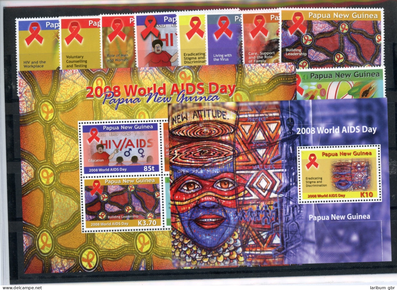 Papua Neuguinea 1359-1367, Block 71-72 Postfrisch Aids-Bekämpfung #JK974 - Papouasie-Nouvelle-Guinée