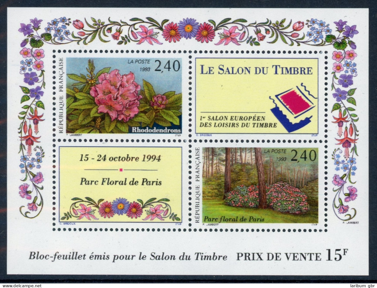 Frankreich Block 13 Postfrisch Blumen #IF427 - Otros & Sin Clasificación