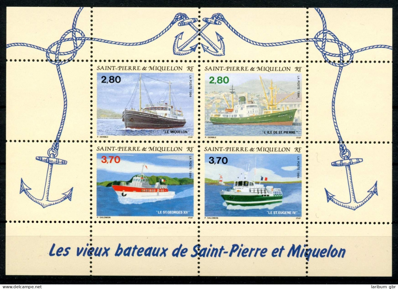 St. Pierre Und Miquelon Block 3 Postfrisch Schiffe #JM233 - Anguilla (1968-...)