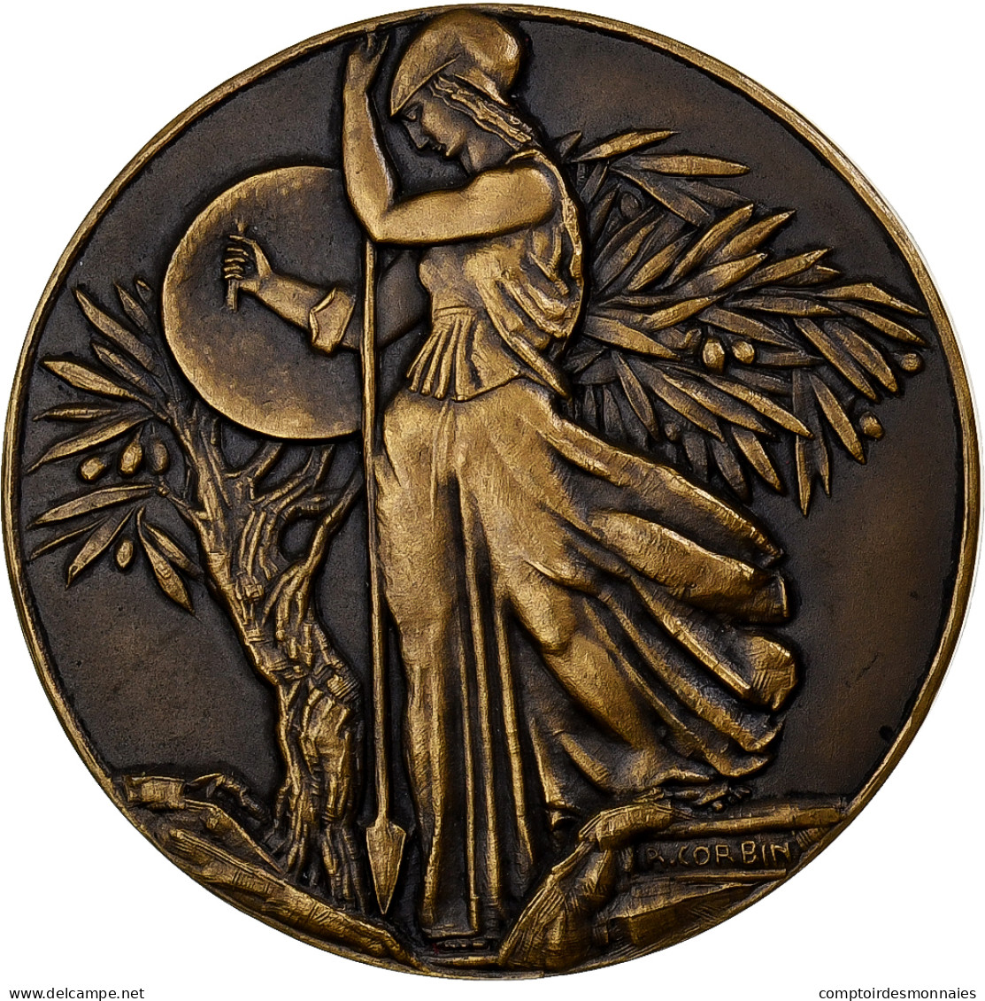 France, Médaille, Jean De Lattre, A.F.N, 1957, Bronze, Corbin, SPL - Other & Unclassified