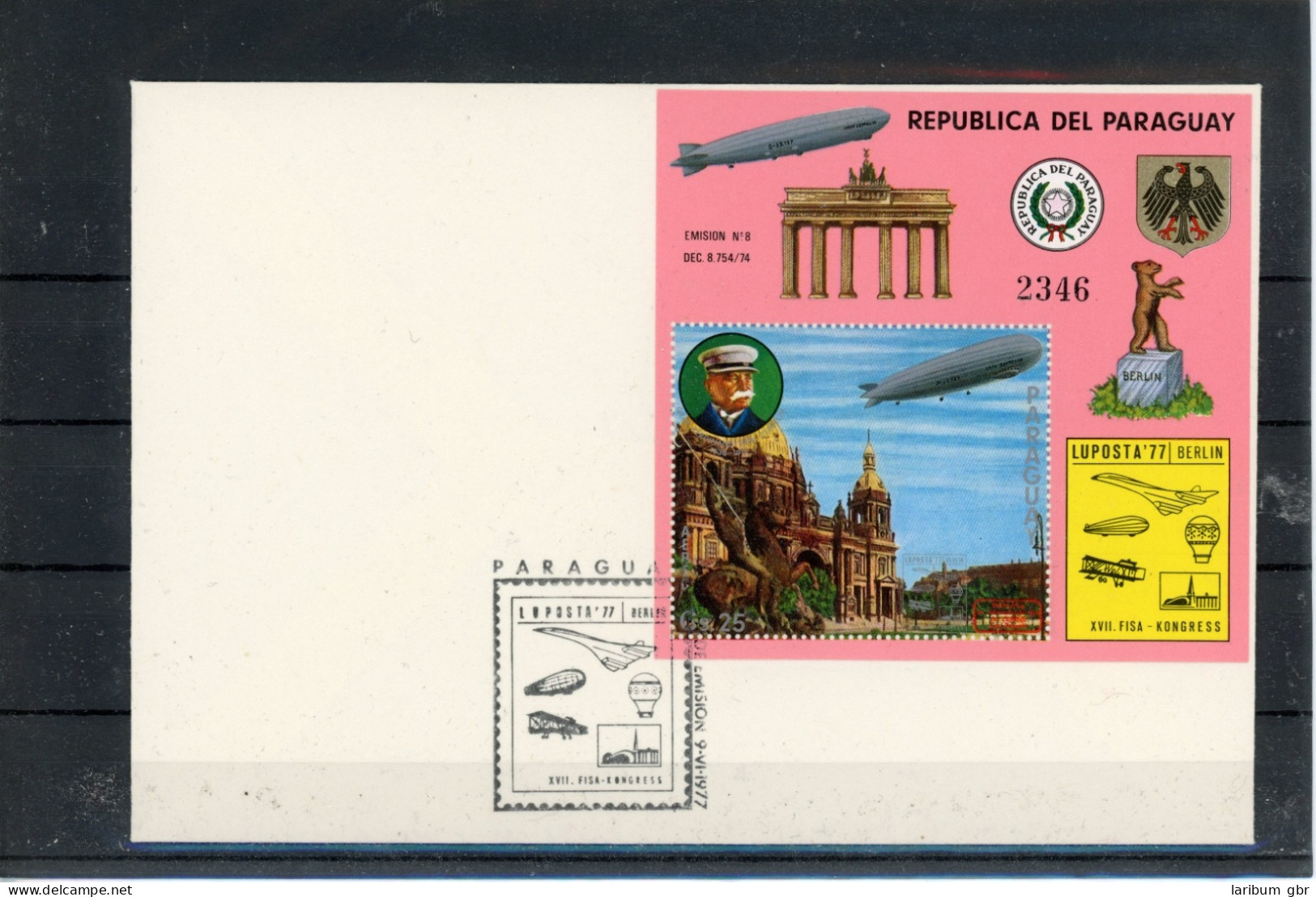 Paraguay Block 299 Zeppelin Ersttagesbrief/FDC #JL295 - Paraguay