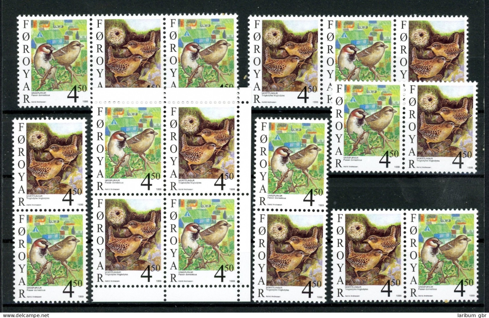 Färöer Zusammendrucke Aus H-Blatt 352-353 Postfrisch Vögel #JM276 - Féroé (Iles)