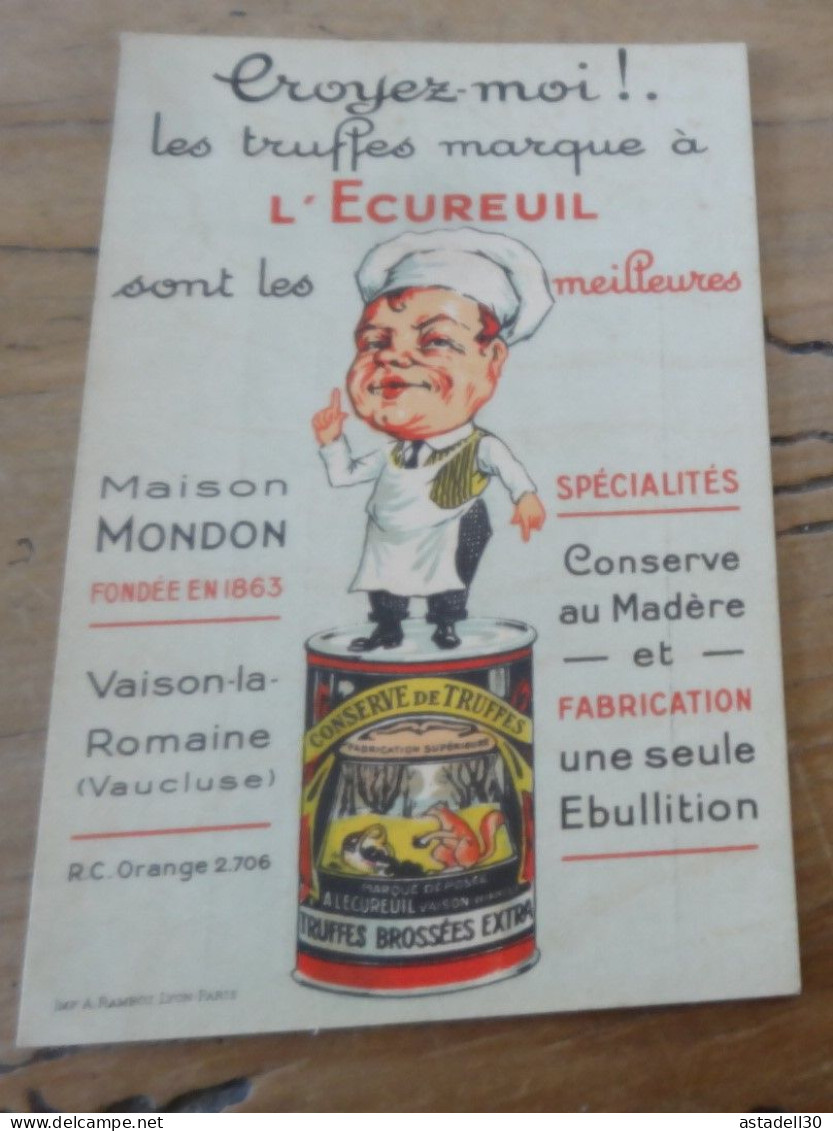 CPA Publicitaire, Truffes L'ECUREUIL, VAISON LA ROMAINE   ............. ....... 19248 - Publicité