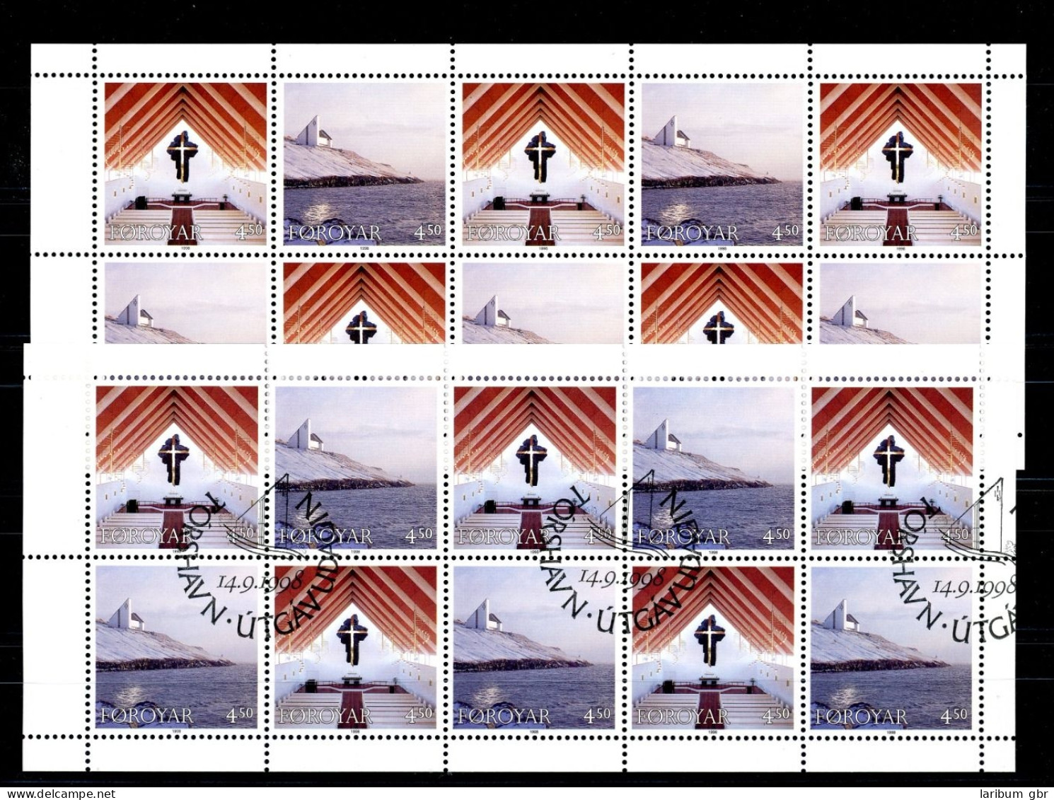 Färöer H-Blatt 16 345-346 Kirchen Postfrisch + Gestempelt #JJ663 - Isole Faroer