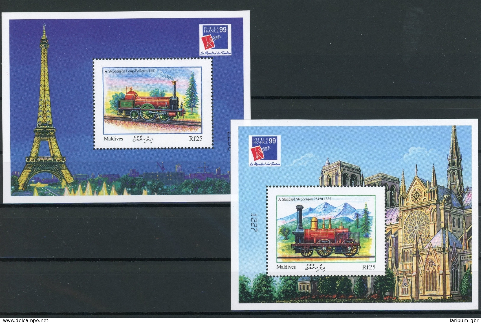 Malediven Block 438-439 Postfrisch Eisenbahn #IX092 - Maldiven (1965-...)