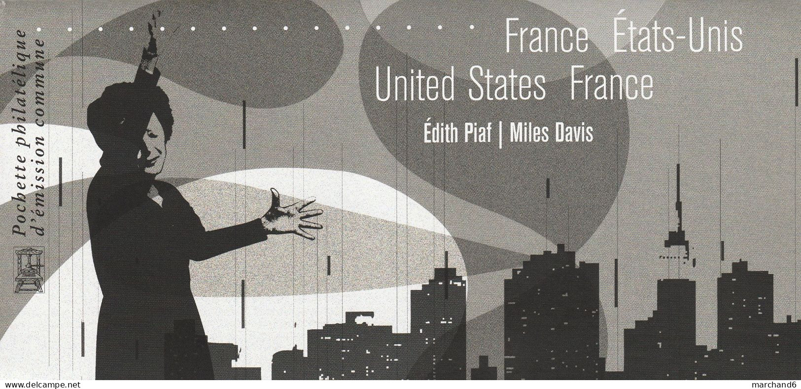 2012 France états Unis Pochette Souvenir N°43 émissions Communes édith Piaf Miles Davis N°4671/72 Et 4501/02 Neuf ** - Autres & Non Classés