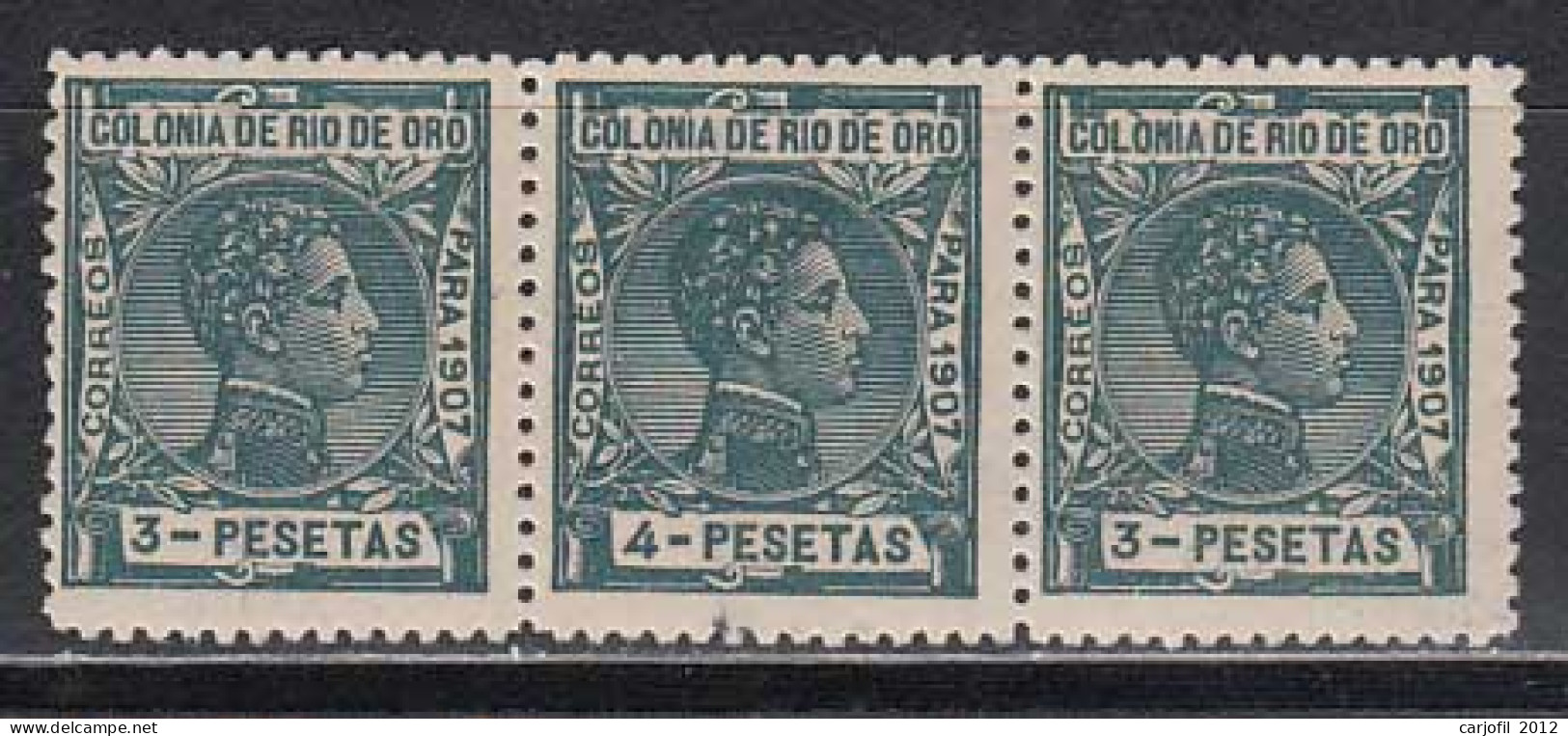 Rio De Oro Variedades 1907 Edifil 31ec * Mh  Trio Error De Cliché - Rio De Oro