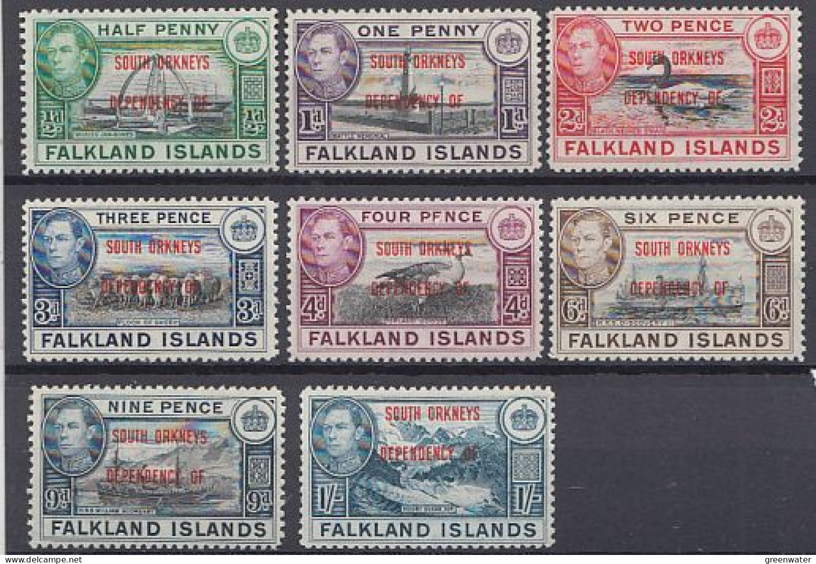 Falkland Islands Dependencies (FID) South Orkneys 1944 8v ** Mnh (59815) - Südgeorgien