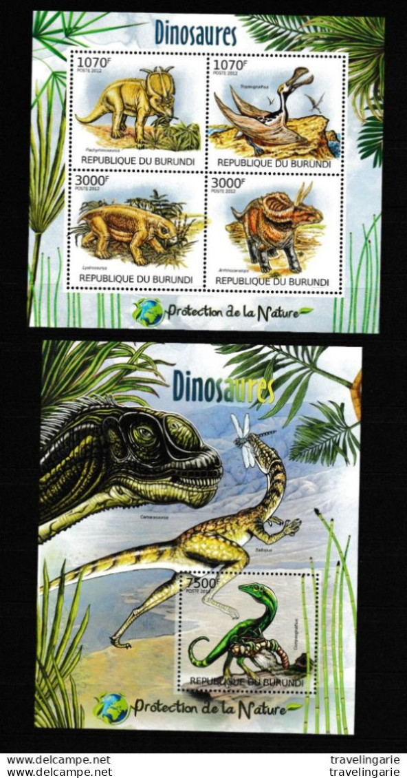 Burundi 2012 Blocs Dinosaurs S/S MNH/ ** - Prehistorisch