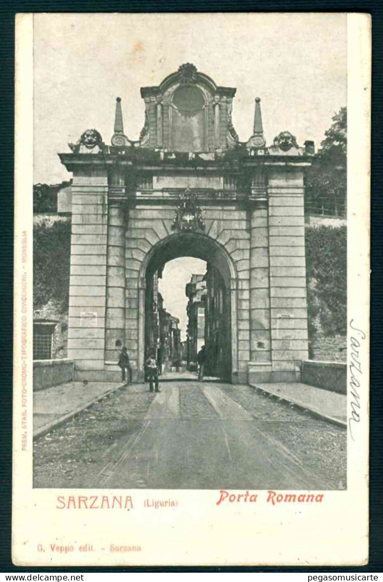 BK035 SARZANA - PORTA ROMANA 1900 CIRCA ANIMATA LA SPEZIA - Sonstige & Ohne Zuordnung