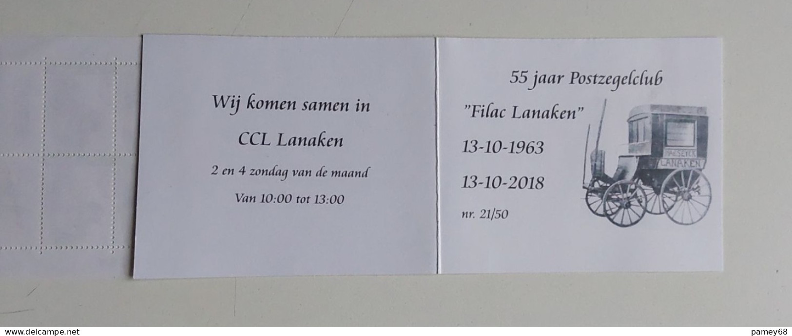 Carnet Privé Avec Timbres Buzin 150 Ans Club " Filac Lanaken "  Nr. 21/50 27.01.2018 Avec Signature Nette Rousse - 1985-.. Vögel (Buzin)