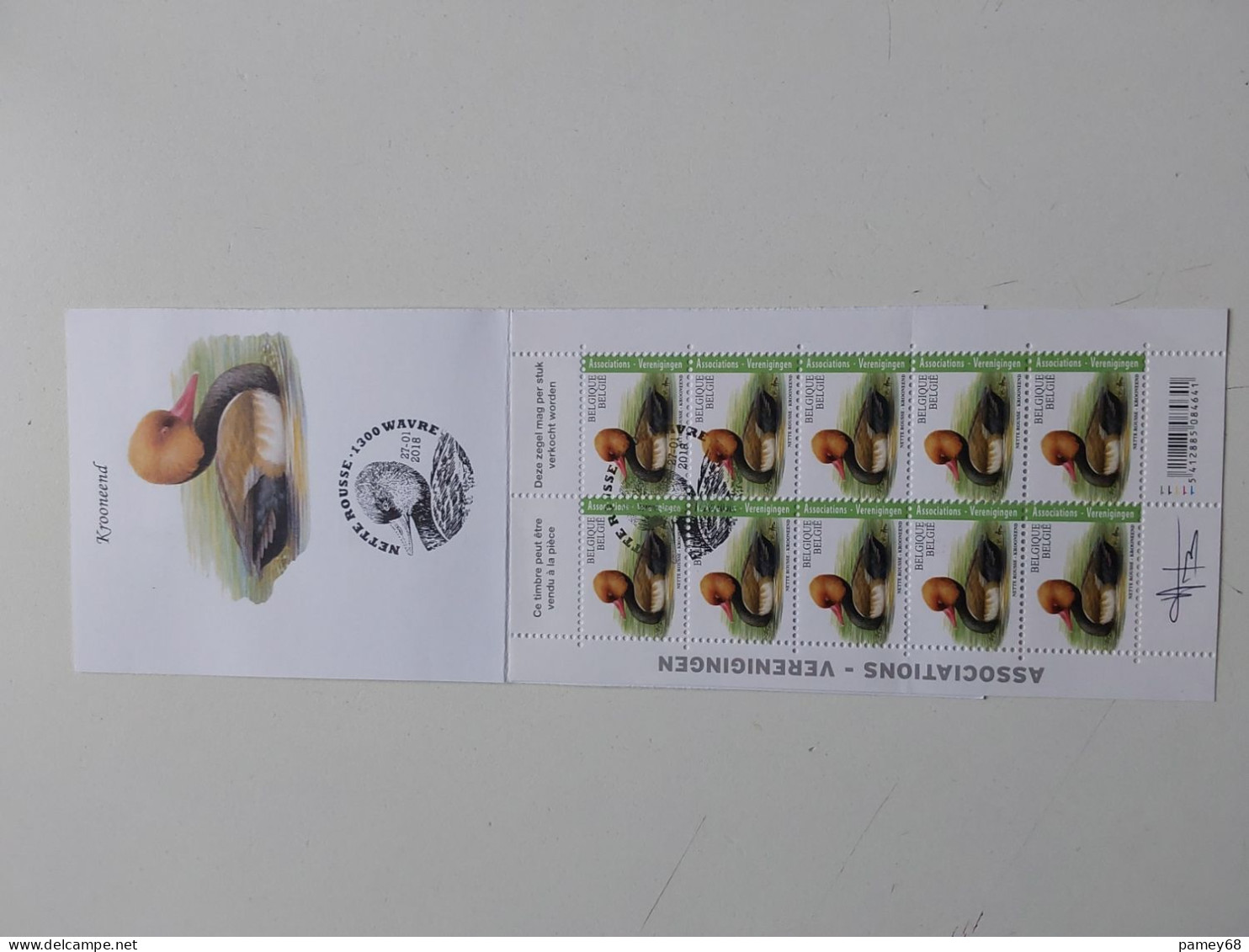 Carnet Privé Avec Timbres Buzin 150 Ans Club " Filac Lanaken "  Nr. 21/50 27.01.2018 Avec Signature Nette Rousse - 1985-.. Vogels (Buzin)