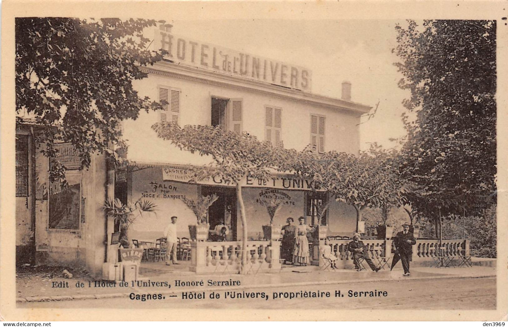 CAGNES-sur-Mer (Alpes-Maritimes) - Hôtel De L'Univers, Honoré Serraire - Ecrit (2 Scans) - Cagnes-sur-Mer