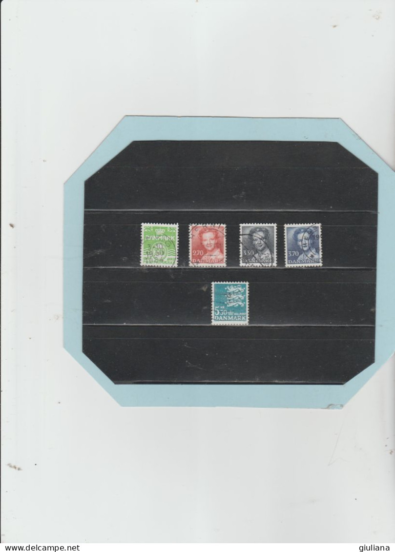 Danimarca 1984 - (UN)  795/01 Used  "Serie Ordinaria. Tipi Precedenti. Nuovi Valori" - 5 Valori Della Serie - Used Stamps