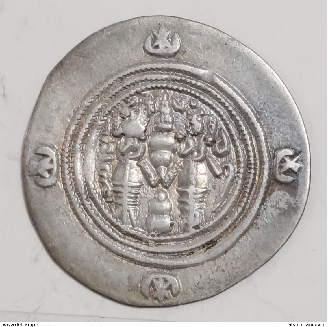 SASANIAN KINGS. Khosrau II. 591-628 AD. AR Silver Drachm Year 29 Mint PL - Orientalische Münzen