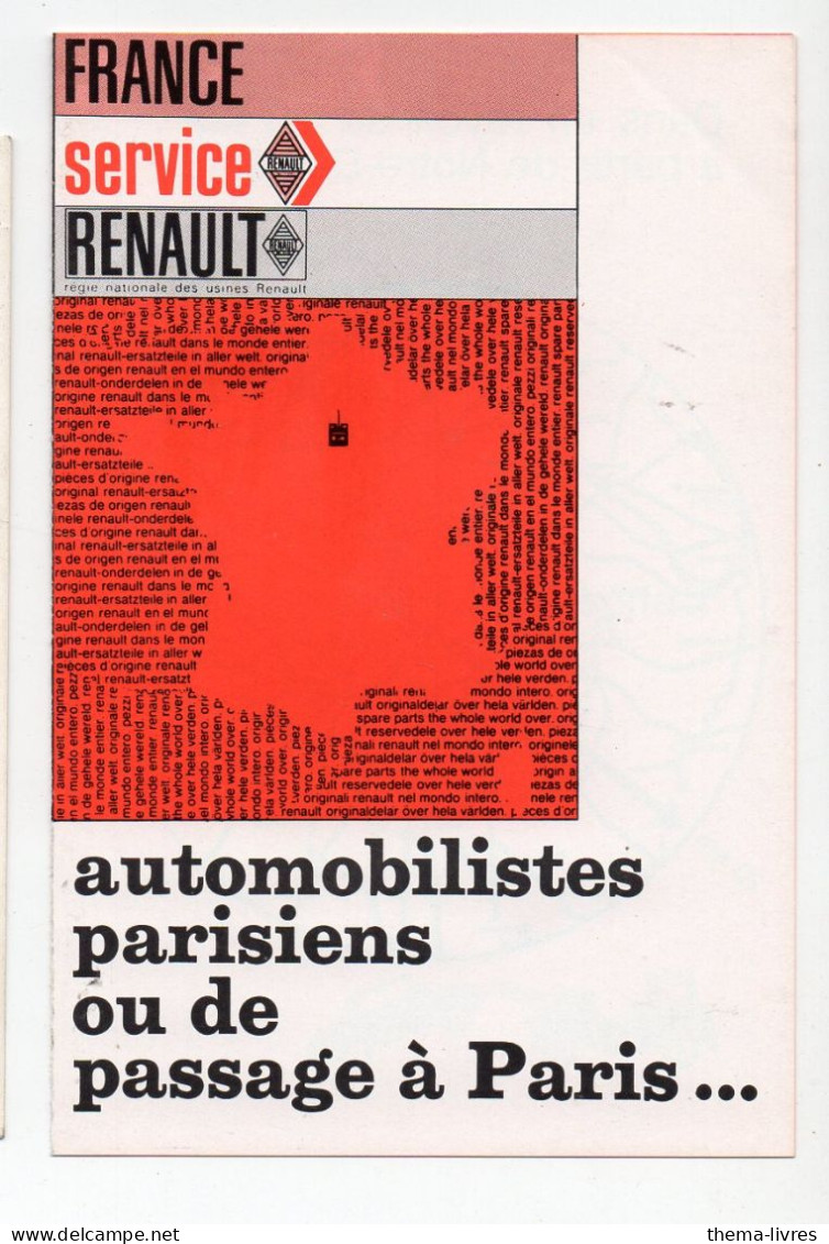 (automobiles RENAULT) 1968  Services Pour Parisiens Ou Visiteurs   (PPP47394) - Werbung