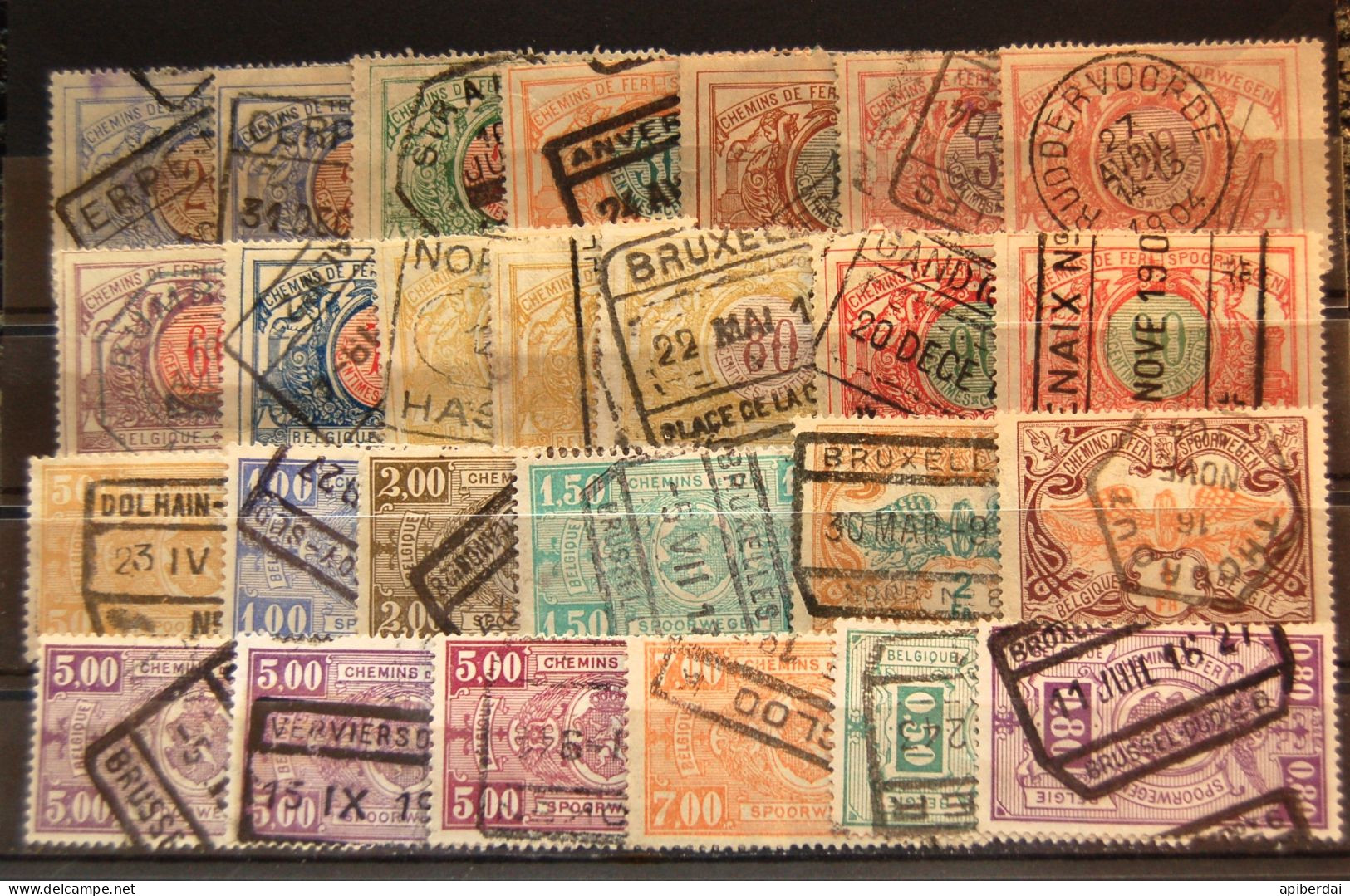 Belgique Belgium - Accumulation Of 26 Railroad Stamps Used - Other & Unclassified