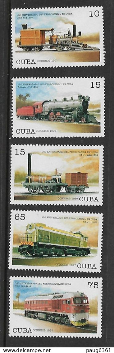 CUBA 1997 TRAINS YVERT N°3682/3686 NEUF MNH** - Trains