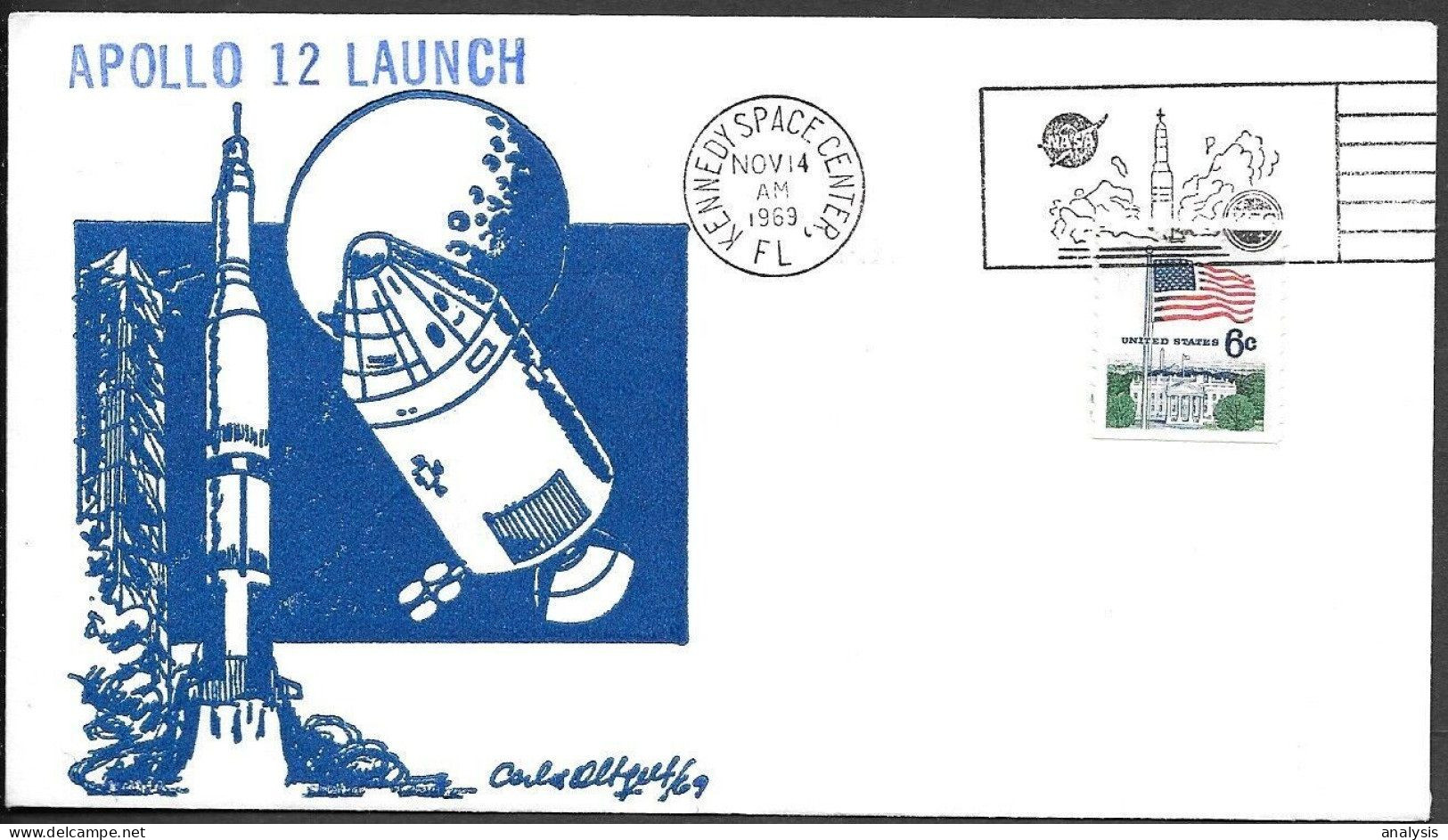 US Space Cover 1969. "Apollo 12" Launch. KSC - USA