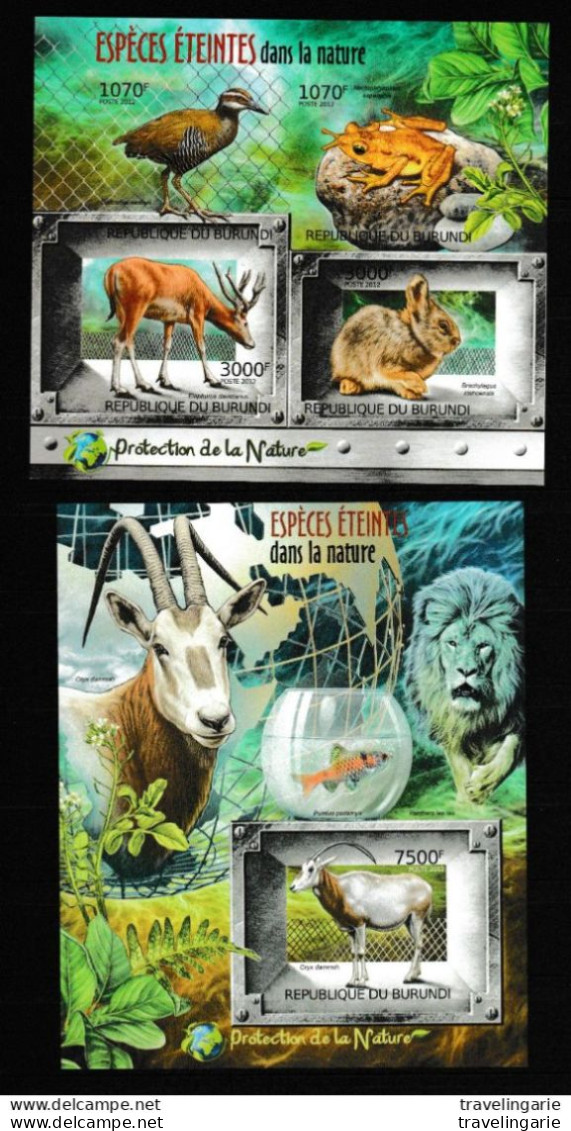 Burundi 2012 Blocs Species Extinct In Nature S/S Imperforate ND MNH/ ** - Autres & Non Classés